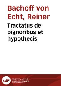 Portada:Tractatus de pignoribus et hypothecis
