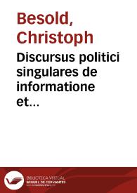 Portada:Discursus politici singulares de informatione et coactione subditorum