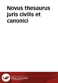 Portada:Novus thesaurus juris civilis et canonici