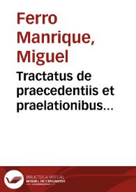 Portada:Tractatus de praecedentiis et praelationibus ecclesiasticis