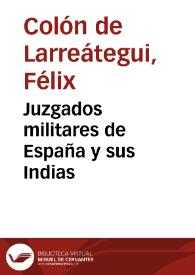 Portada:Juzgados militares de España y sus Indias