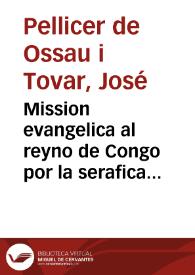Portada:Mission evangelica al reyno de Congo por la serafica religion de los capuchinos
