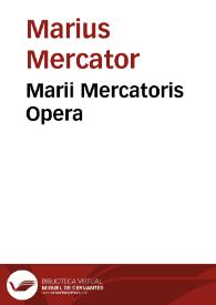 Portada:Marii Mercatoris Opera