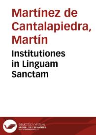 Portada:Institutiones in Linguam Sanctam