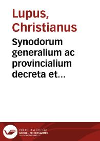 Portada:Synodorum generalium ac provincialium decreta et canones