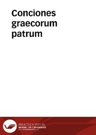 Portada:Conciones graecorum patrum