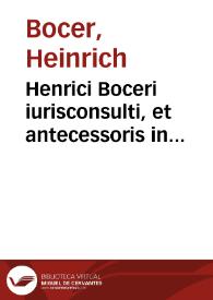 Portada:Henrici Boceri iurisconsulti, et antecessoris in Academia Tübingensi Commentarius in l. Vn. C. De famosis libellis