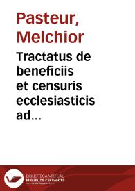 Portada:Tractatus de beneficiis et censuris ecclesiasticis ad usum utriusque fori