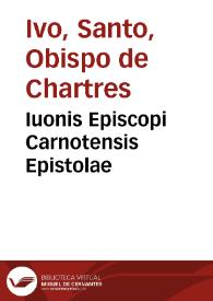 Portada:Iuonis Episcopi Carnotensis Epistolae
