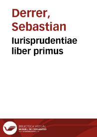 Portada:Iurisprudentiae liber primus