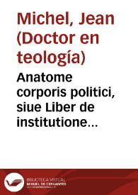 Portada:Anatome corporis politici, siue Liber de institutione Ecclesiastici, et Ciuilis ordinis