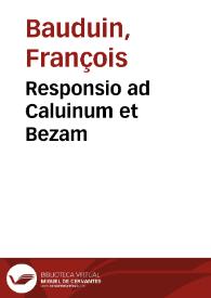 Portada:Responsio ad Caluinum et Bezam