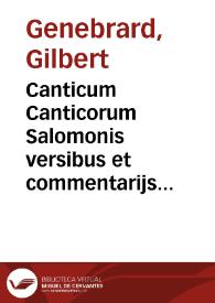 Portada:Canticum Canticorum Salomonis versibus et commentarijs illustratum