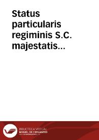 Portada:Status particularis regiminis S.C. majestatis Ferdinandi II