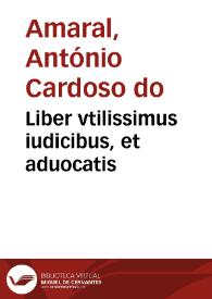 Portada:Liber vtilissimus iudicibus, et aduocatis