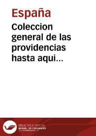 Portada:Coleccion general de las providencias hasta aqui tomadas sobre el estrañamiento y ocupacion de temporalidades de los Regulares de la Compañia que existian en los dominios de S.M. de España, Indias, e Islas Filipinas á consequencia del Real Decreto de 27 de Febrero, y Pragmática-Sancion de 2 de Abril de 1767