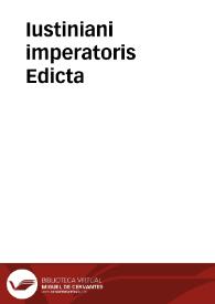 Portada:Iustiniani imperatoris Edicta