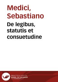 Portada:De legibus, statutis et consuetudine
