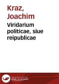 Portada:Viridarium politicae, siue reipublicae