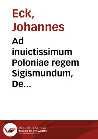 Portada:Ad inuictissimum Poloniae regem Sigismundum, De sacrificio missae contra lutheranos, libri tres