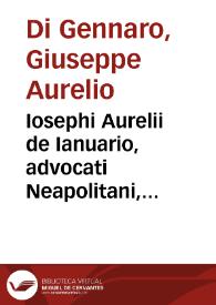 Portada:Iosephi Aurelii de Ianuario, advocati Neapolitani, Respublica iurisconsultorum