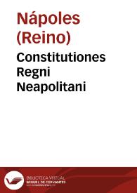 Portada:Constitutiones Regni Neapolitani