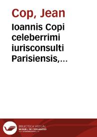 Portada:Ioannis Copi celeberrimi iurisconsulti Parisiensis, Libri quatuor de fructibus