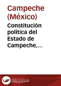 Portada:Constitución política del Estado de Campeche, septiembre de 1994