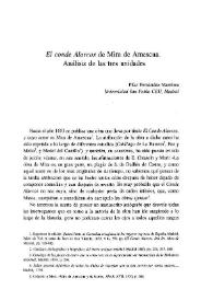 Portada:\"El conde Alarcos\" de Mira de Amescua. Análisis de las tres unidades / Pilar Fernández Martínez