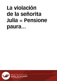 Portada:La violación de la señorita Julia = Pensione paura (1977). Ficha técnica