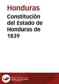 Portada:Constitución del Estado de Honduras de 1839