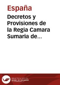 Portada:Decretos y Provisiones de la Regia Camara Sumaria de 1467 a 1564 [Manuscrito]