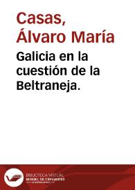 Portada:Galicia en la cuestión de la Beltraneja.