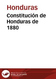 Portada:Constitución de Honduras de 1880