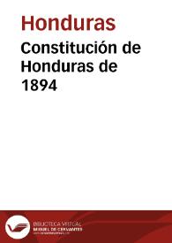 Portada:Constitución de Honduras de 1894