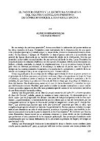 Portada:El pastor-objeto y la escritura narrativa del teatro castellano primitivo: de Gómez Manrique a Juan del Encina / Alfredo Hermenegildo