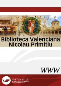 Portada:Biblioteca Valenciana Nicolau Primitiu (BIVALDI)