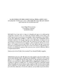 Portada:La recuperación del libreto de la ópera \"Artús\" (1897) de Amadeu Vives (1871-1932): una reescritura de los versos artúricos de Walter Scott / Juan Miguel Zarandona