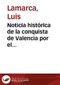 Portada:Noticia histórica de la conquista de Valencia por el Rei d. Jaime I de Aragón