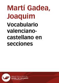 Portada:Vocabulario valenciano-castellano en secciones