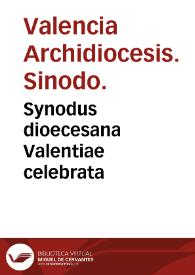 Portada:Synodus dioecesana Valentiae celebrata