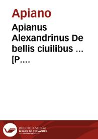 Portada:Apianus Alexandrinus De bellis ciuilibus ... [P. Candidi ... in latinum traductis]