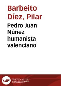 Portada:Pedro Juan Núñez humanista valenciano
