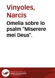 Portada:Omelia sobre lo psalm \"Miserere mei Deus\".