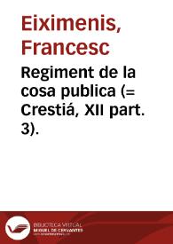 Portada:Regiment de la cosa publica (= Crestiá, XII part. 3).