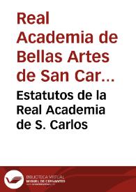 Portada:Estatutos de la Real Academia de S. Carlos