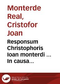 Portada:Responsum Christophoris Ioan monterdi ... In causa collectae impositae pro reparatione fluminis Guadalaviar
