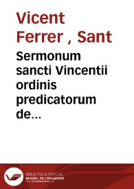 Portada:Sermonum sancti Vincentii ordinis predicatorum de tempore : Pars estiualis