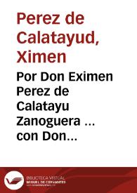 Portada:Por Don Eximen Perez de Calatayu Zanoguera ... con Don Antonio de Calatayu
