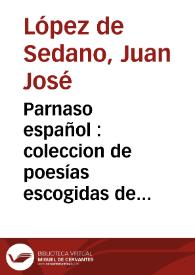 Portada:Parnaso español : coleccion de poesías escogidas de los mas célebres poetas castellanos